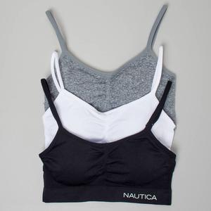 Womens Nautica 3pk. Super Soft Bralettes with Logo NT4902-3PKD