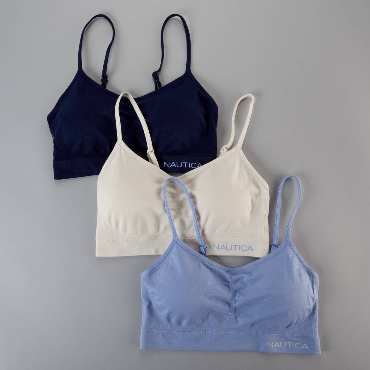 Womens Nautica 3pk. Seamless Bralettes W/Logo NT4902-3PKU