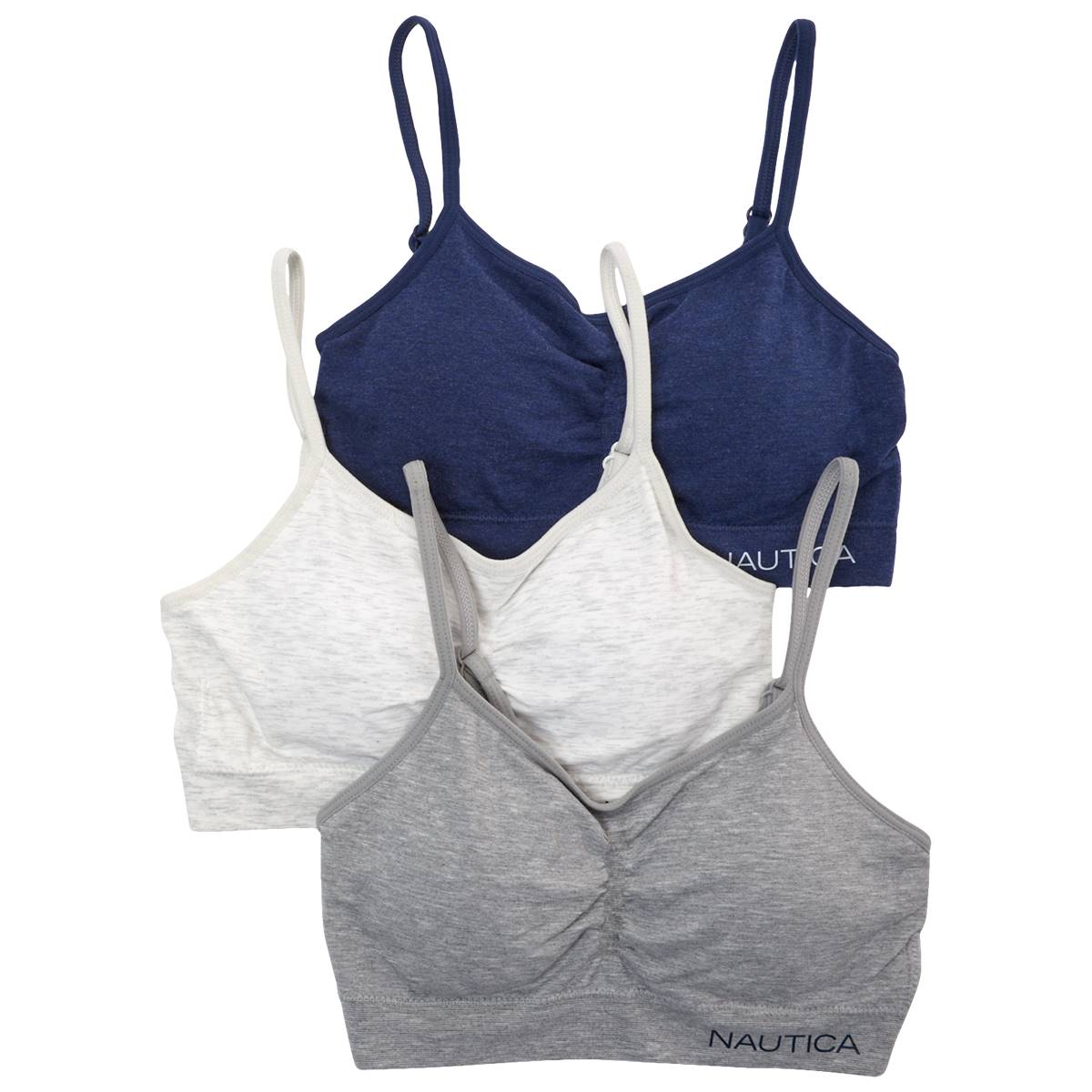 Womens Nautica 3pk. Seamless Bralettes W/Logo NT6742-3PKA