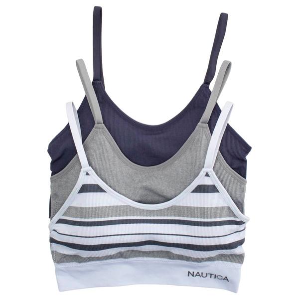 Womens Nautica 3pk. Rib Seamless Bralettes w/ Jacquard Logo alternate view