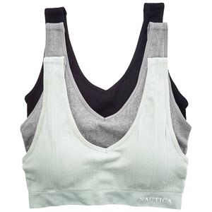 Womens Nautica 3pk. Rib Seamless Lounge Bralettes - NT7040-3PKH
