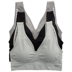 Plus Size Nautica 3pk Seamless Bralette w/Lace Trim - NT1583-3PKE alternate view