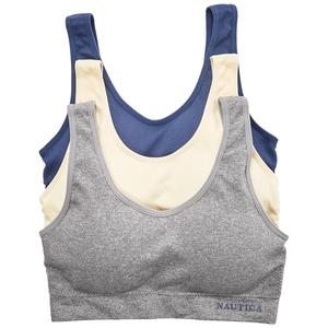 Plus Size Nautica 3pk.Bralettes with Logo - NT1607-3PKN