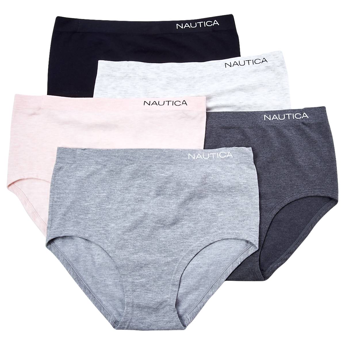 Womens Nautica 5pk. Seamless Brief Panties W/Logo NT3714-5PKR