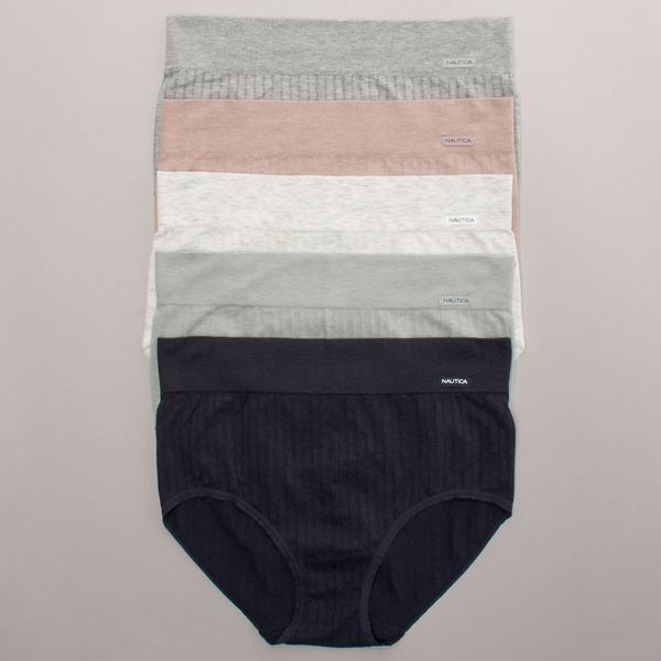 Womens Nautica 5pk. Ribbed Brief Panties - NT5835-5PKAB