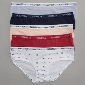 Womens Nautica 5pk. Cotton Hipster Panties with Logo NT9915-5PKCV