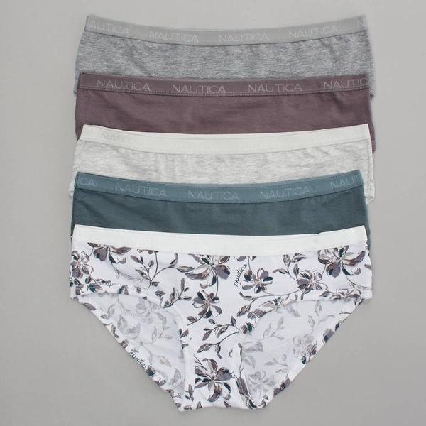 Womens Nautica 5pk. Hipster Panties with Logo - NT9915-5PKCW alternate view