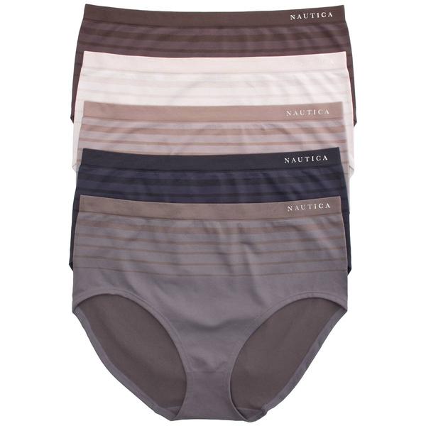 Plus Size Nautica 5pk. Stripe Full Brief Panties - NT9935-5PKBE