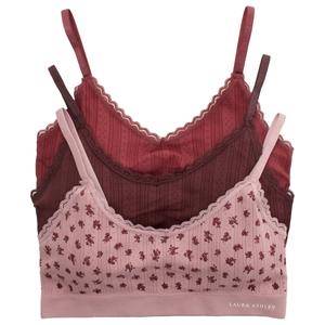 Womens Laura Ashley 3pk. Solid Pointelle Bra - LS1628-3PKAP