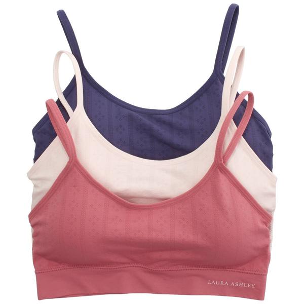 Womens Laura Ashley(R) 3pk. Pointelle Bralettes - LS3098-3PKU