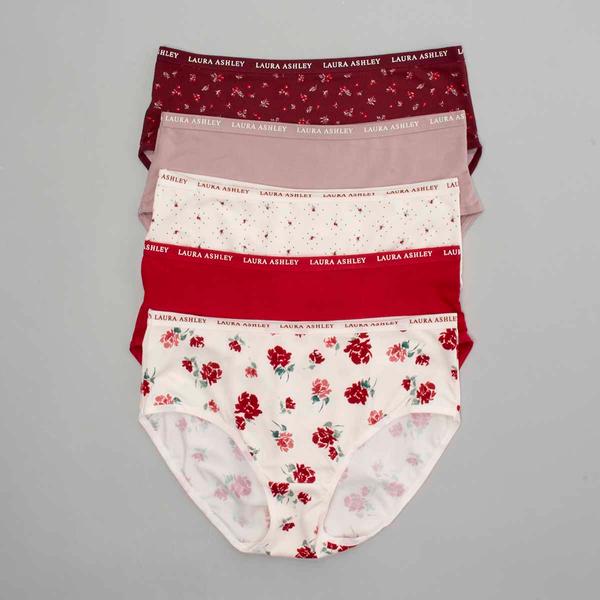 Womens Laura Ashley(R) 5pk Micro Brief Panties - LS3208-5PKBC