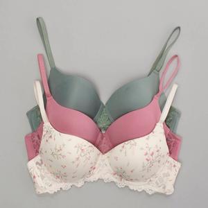Womens Laura Ashley(R) 3pk. Micro Bra w/Crossover Lace LS5404-3PKT