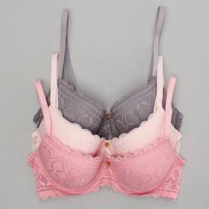 Womens Laura Ashley(R) 3pk. Geo Lace Push Bra-LS6204-3PKF