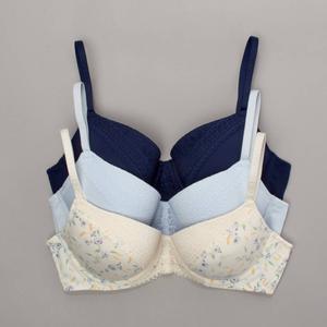 Womens Laura Ashley(R) 3pk. Partial Lace & Logo Bras - LS6336-3PKN alternate view