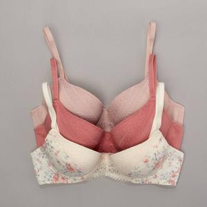 Womens Laura Ashley(R) 3pk. Lace Cup & Logo Bras - LS6336-3PKT alternate view