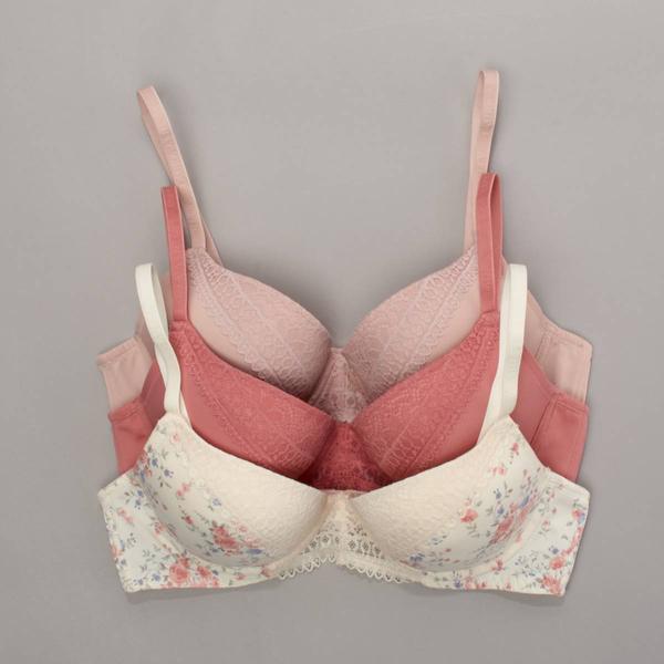 Womens Laura Ashley(R) 3pk. Lace Cup & Logo Bras - LS6336-3PKT alternate view