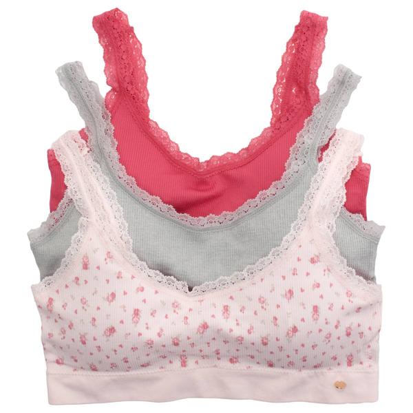 Womens Laura Ashley(R) 3pk. Bralettes - LS6558-3PKE