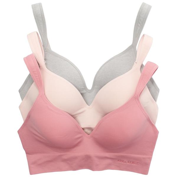 Womens Laura Ashley(R) 3pk. Wire-Free Bras - LS6593-3PKE