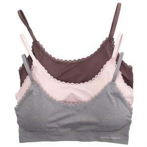 Womens Laura Ashley(R) 3pk. Seamless Trim Bralettes - LS9022-3PKJ