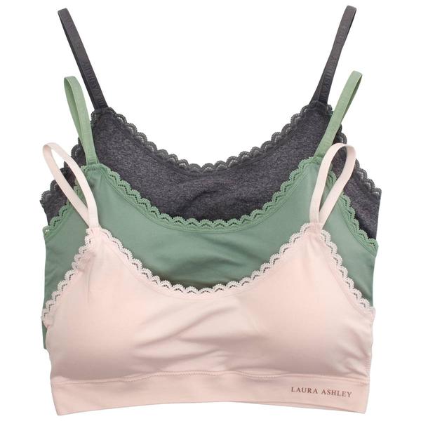 Womens Laura Ashley(R) 3pk. Seamless Bralettes - LS9022-3PKM