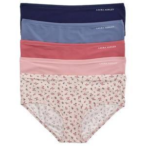 Womens Laura Ashley(R) 5pk. Light Weight Microfiber Hipster Panties alternate view