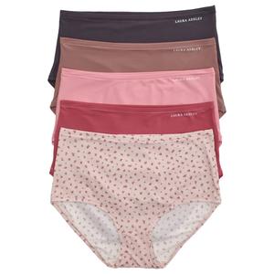Womens Laura Ashley(R) 5pk. Micro Brief Panties w/ Logo LS3432-5PKD alternate view