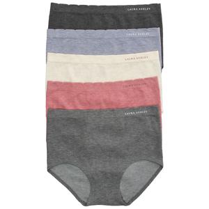 Womens Laura Ashley(R) 5pk. Seamless Rib Brief Panties - LS5133-5PK