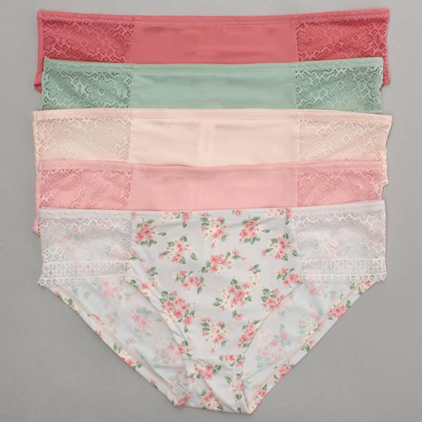 Womens Laura Ashley(R) 5pk Lace Bikini Panties - LS6341-5PKX