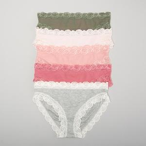 Womens Laura Ashley(R) 5pk. Ribbed Bikini Lace Panties LS6625-5PKC