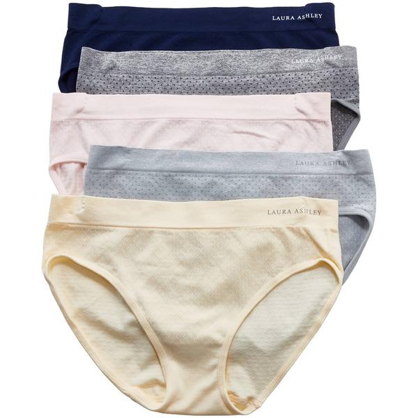 Womens Laura Ashley(R) 5pk. Seamless Dot Brief Panties-LS6807-5PKP alternate view