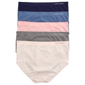 Womens Laura Ashley(R) 5pk Seamless Brief Panties w/ Logo