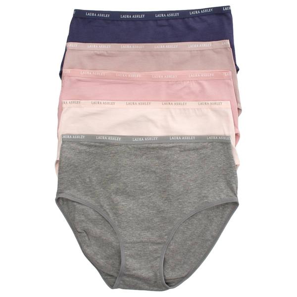 Womens Laura Ashley(R) 5pk Solid Brief Panties - LS9221-5PKSI