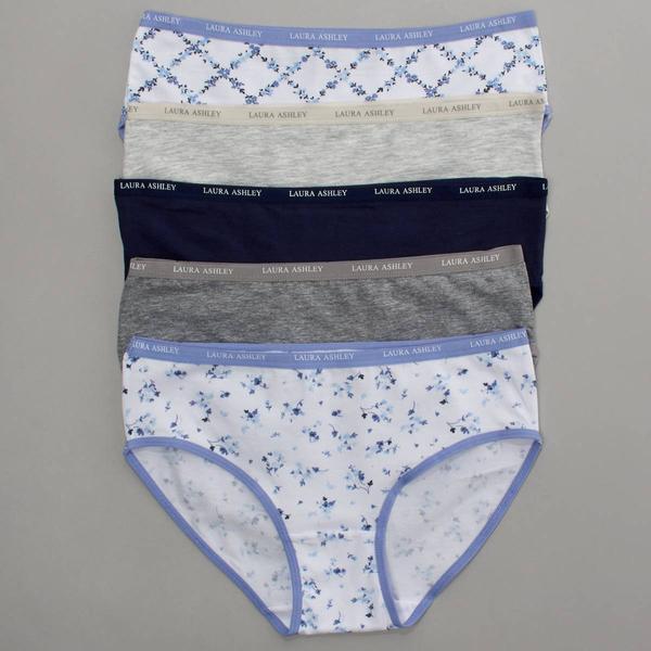 Womens Laura Ashley(R) 5pk. Cotton Bikinis Panties LS9540-5PKJG
