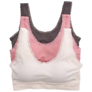 Plus Size Laura Ashley(R) 3pk. Rib Lounge Bralellets LS6584-3PKD alternate view