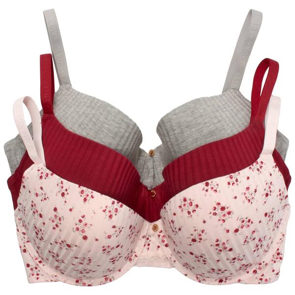 Plus Size Laura Ashley(R) 3pk. Charm Push Up Bras - LS8403-3PKW