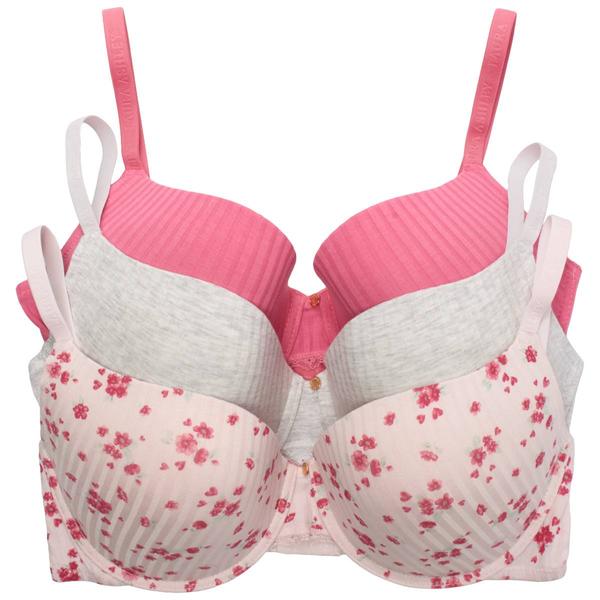 Plus Size Laura Ashley(R) 3pk. Charm Lace Push Up Bras -LS8403-3PKX
