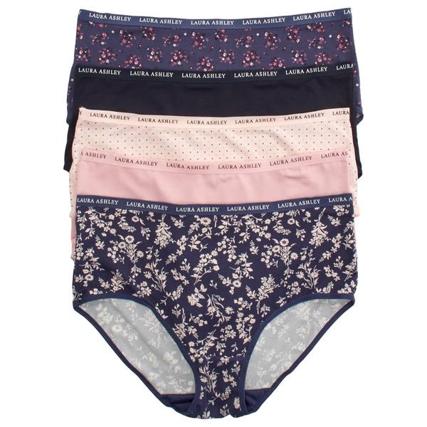 Plus Size Laura Ashley(R) 5pk. Micro Brief Panties - LS5786-5PKAV