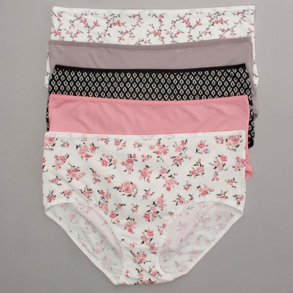 Plus Size Laura Ashley(R) 5pk. Brief Panties - LS8647-5PKBQ alternate view