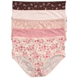 Plus Suze Laura Ashley(R) 5pk Micro Brief Panties - LS8647-5PKC