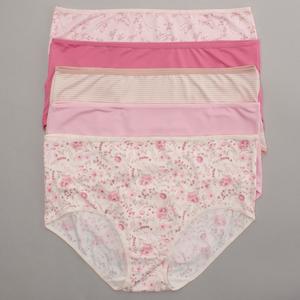 Plus Size Laura Ashley(R) 5pk. Brief Panties - LS9271-5PKSJ