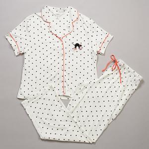 Womens Cath Kidston Short Sleeve Dot Scaredy Cat Pajama Set alternate view
