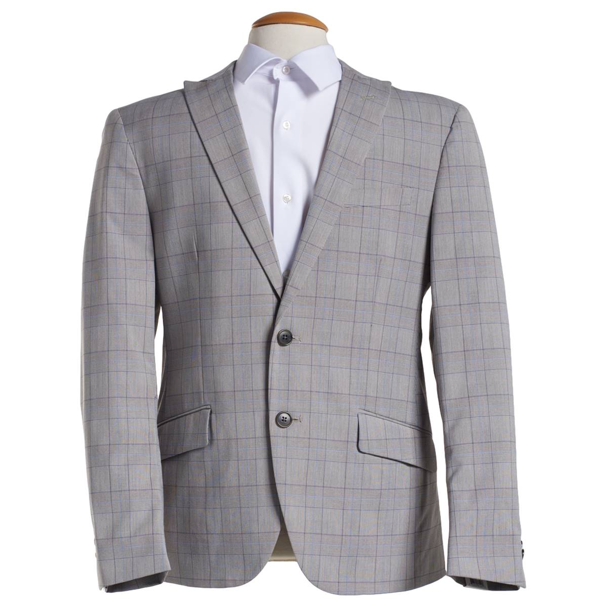 Mens Savile Row Suit Jacket & Pants Set - Grey Check