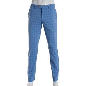 Mens Savile Row Plaid Slim Fit Suit Pants - Lt Blue
