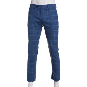 Mens Savile Row Plaid Suit Pants - Blue