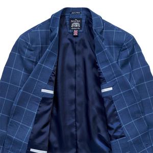 Mens Savile Row Plaid Suit Jacket - Dark Blue alternate view