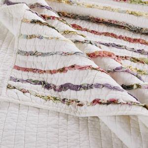 Greenland Home Fashions(tm) Bella Ruffle Frayed Edge 3pc. Quilt Set alternate view