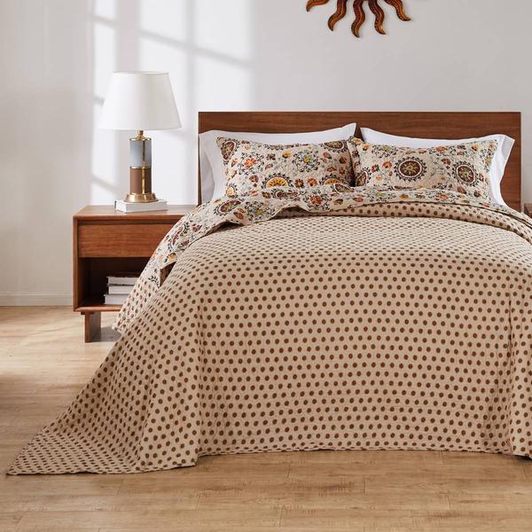 Greenland Home Fashions(tm) Andorra Paisley Medallions 3pc Quilt Set alternate view