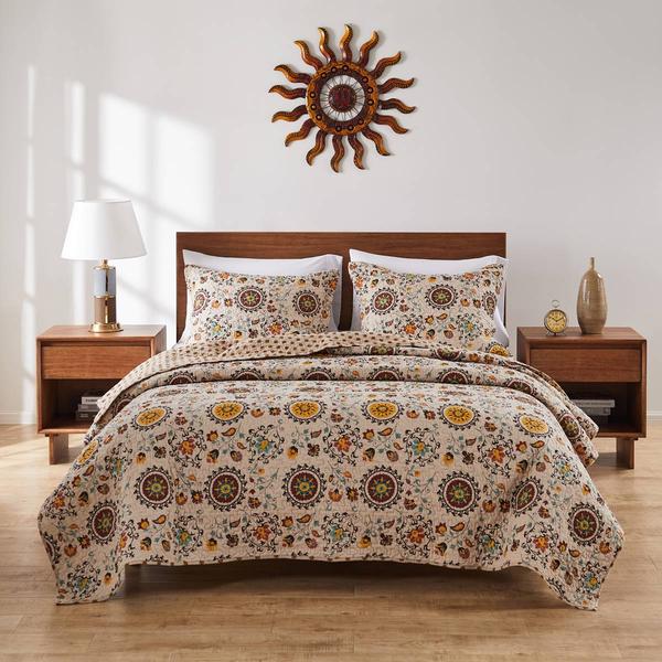 Greenland Home Fashions Andorra Paisley Medallions 3pc. Quilt Set