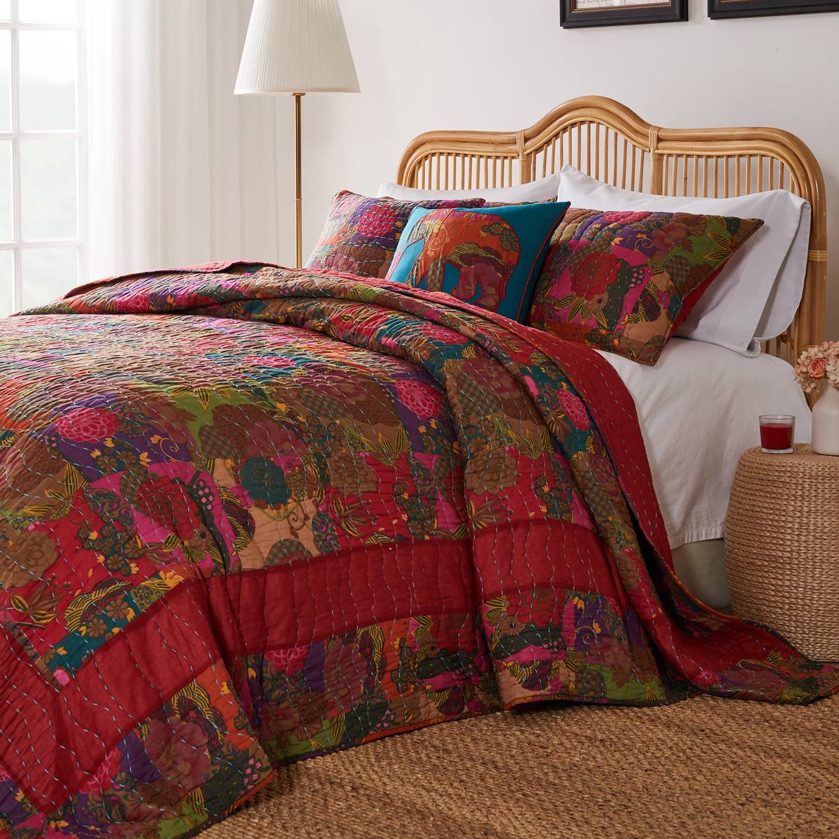 Greenland Home Fashions(tm) Jewel Kantha-style Bedspread Set