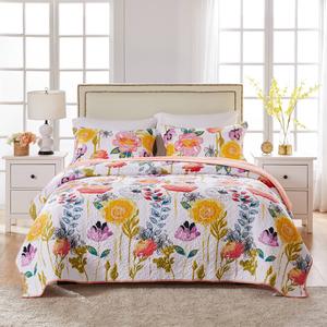Greenland Home Fashions(tm) Watercolor Dream Floral 3pc. Quilt Set